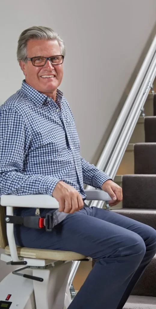 straight stairlift in operation